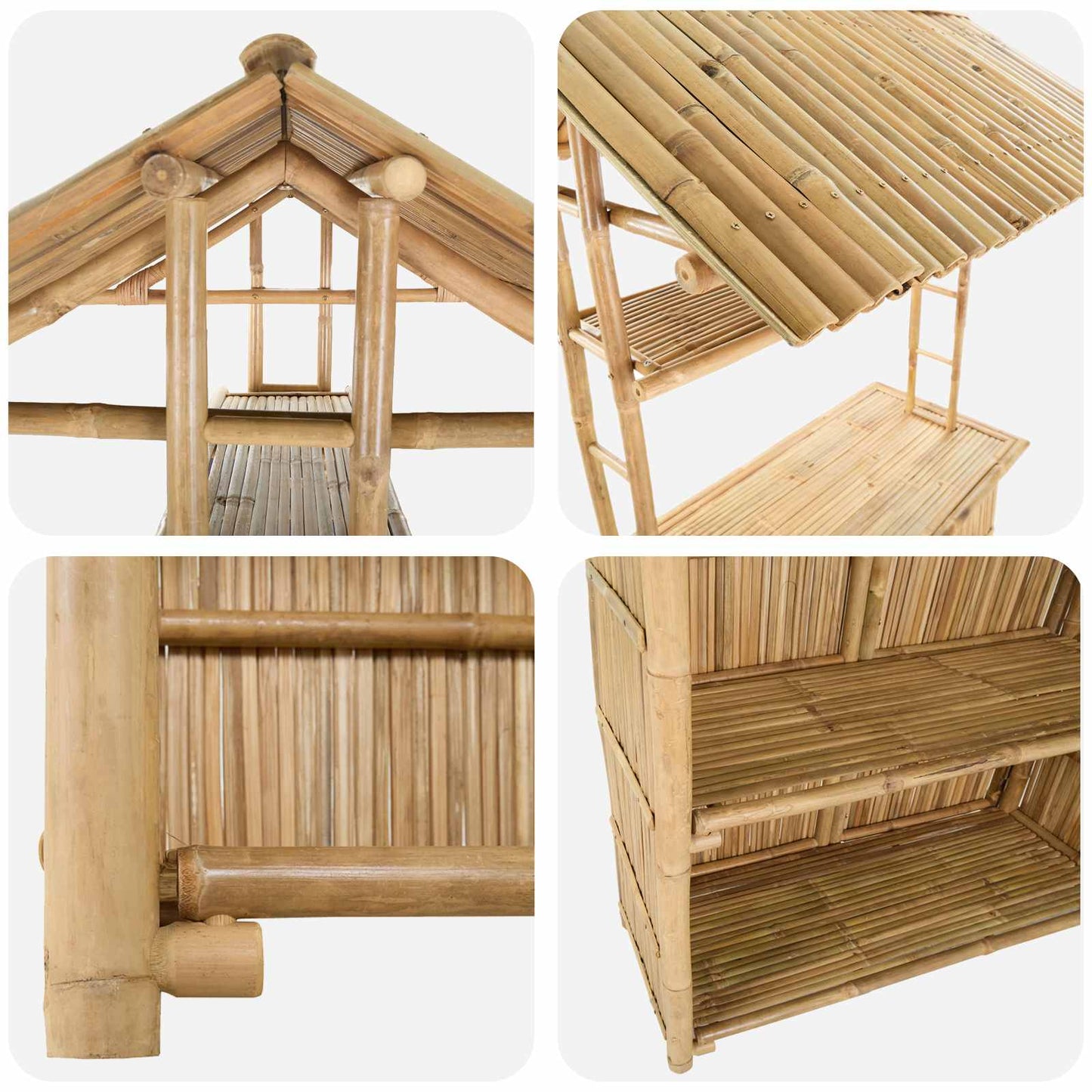 vidaXL Outdoor Bar Table Natural 115 x 95 x 214 cm Bamboo