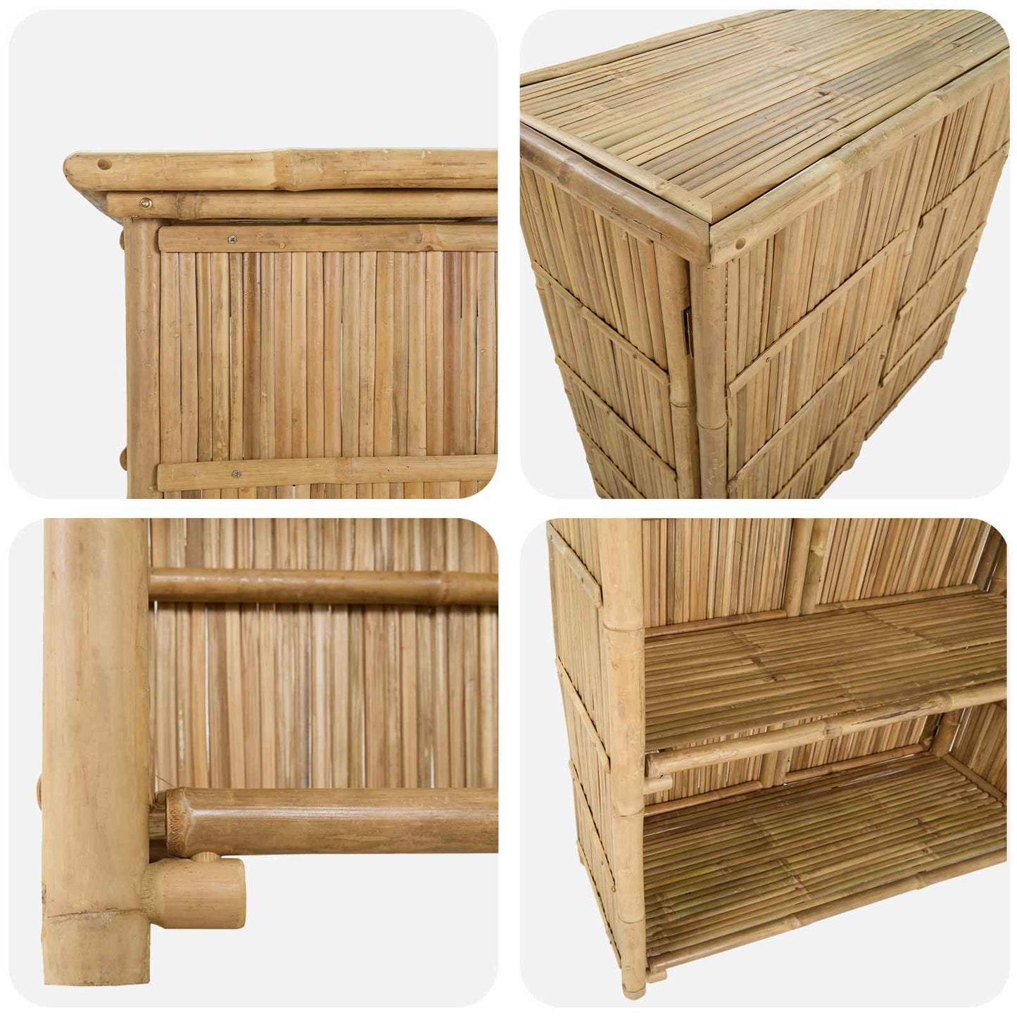 vidaXL Outdoor Bar Table Natural 115 x 55 x 105 cm Bamboo