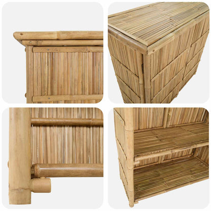 vidaXL Outdoor Bar Table Natural 115 x 55 x 105 cm Bamboo