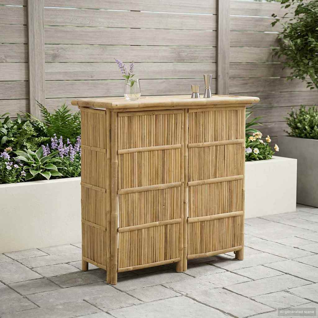 vidaXL Outdoor Bar Table Natural 115 x 55 x 105 cm Bamboo