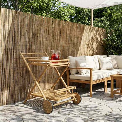 vidaXL Serving Trolley with wheels Natural 79 x 67.5 x 84 cm Bamboo