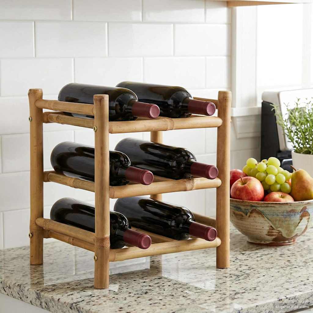 vidaXL Wine Rack Natural 32.5 x 29.5 x 36 cm Bamboo
