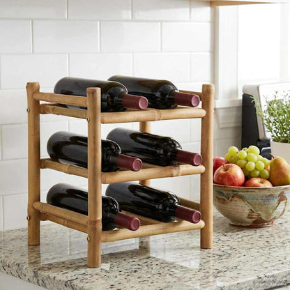 vidaXL Wine Rack Natural 32.5 x 29.5 x 36 cm Bamboo