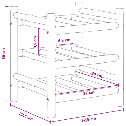vidaXL Wine Rack Natural 32.5 x 29.5 x 36 cm Bamboo