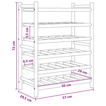 vidaXL Wine Rack Natural 57 x 29.5 x 72 cm Bamboo