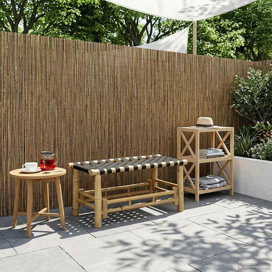 vidaXL Garden Bench 80 x 38 x 40 cm Bamboo Natural Rectangular