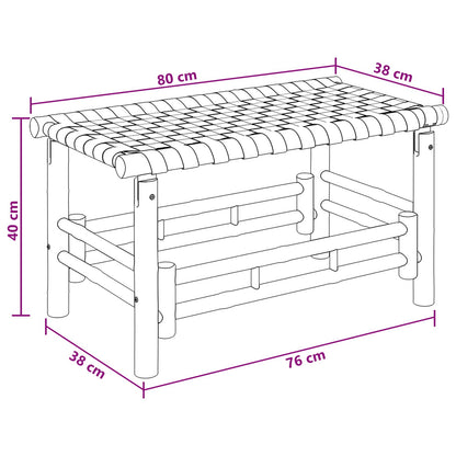 vidaXL Garden Bench 80 x 38 x 40 cm Bamboo Natural Rectangular