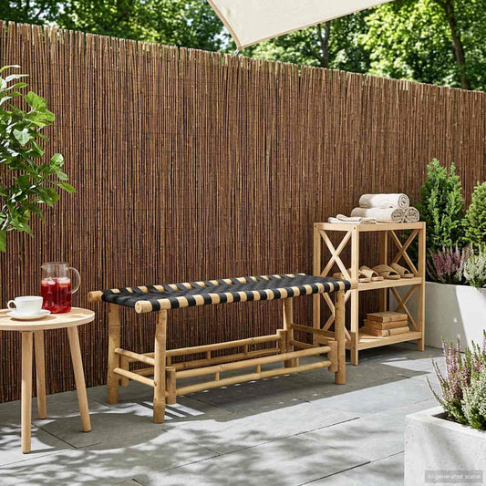 vidaXL Garden Bench 110 x 38 x 40 cm Bamboo Natural Rectangular
