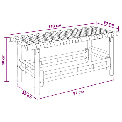 vidaXL Garden Bench 110 x 38 x 40 cm Bamboo Natural Rectangular
