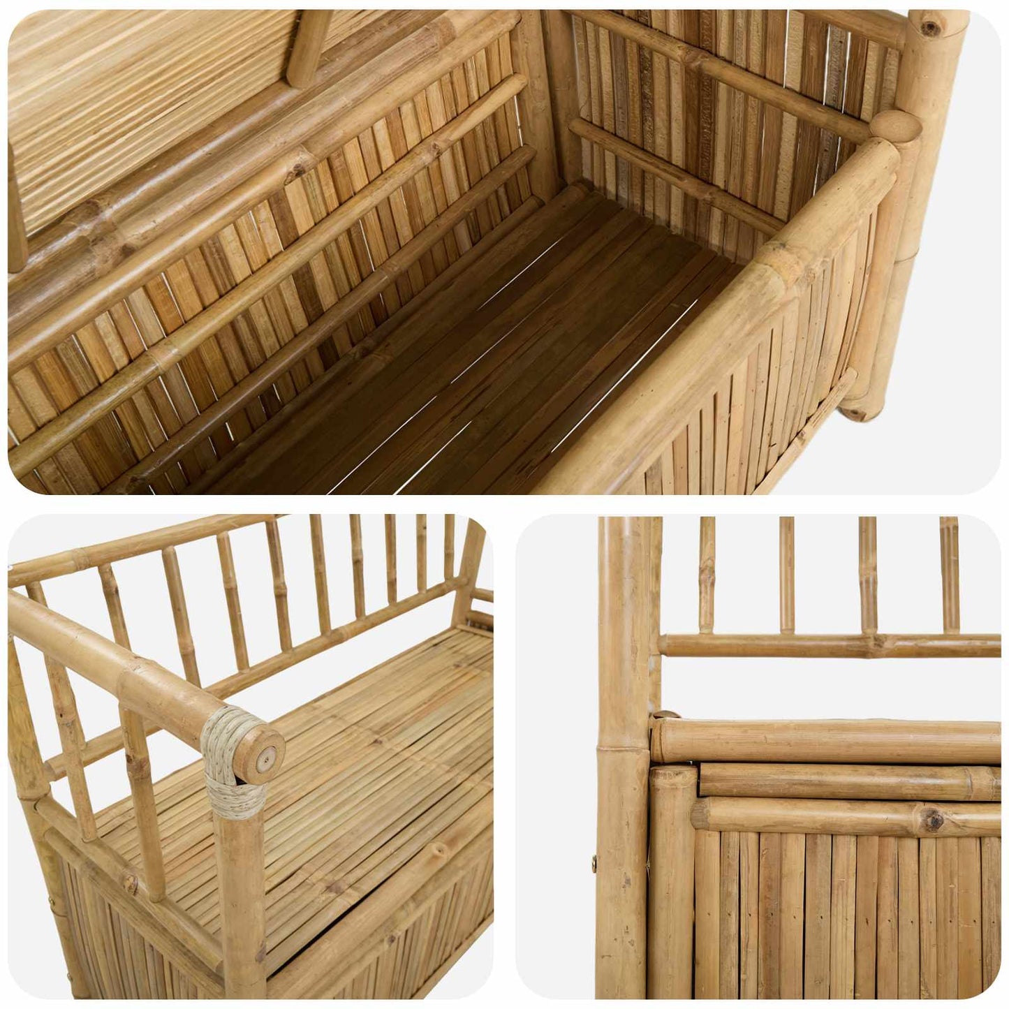 vidaXL Garden Storage Bench 110 x 47 x 80 cm Bamboo Natural