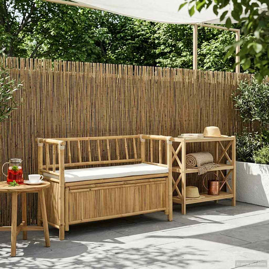 vidaXL Garden Storage Bench 110 x 47 x 80 cm Bamboo Natural