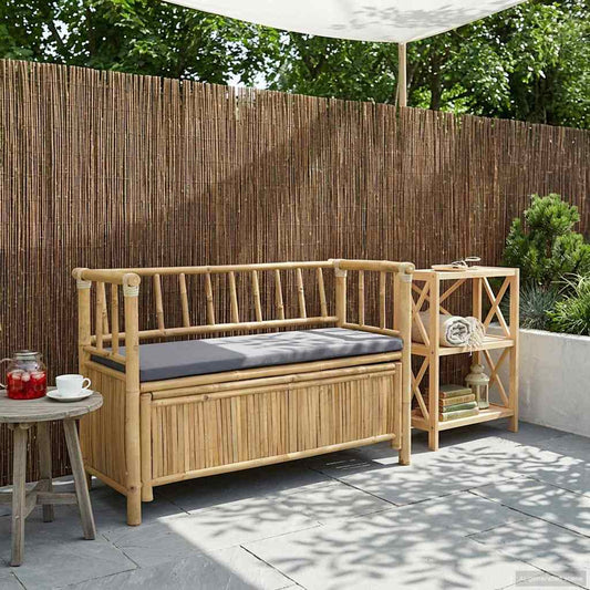 vidaXL Garden Storage Bench 110 x 47 x 80 cm Bamboo Natural