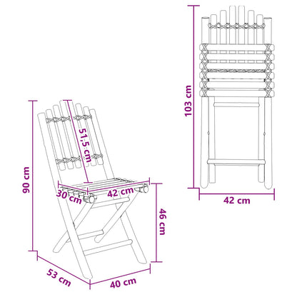 vidaXL Garden Chair 4 pcs Natural Bamboo