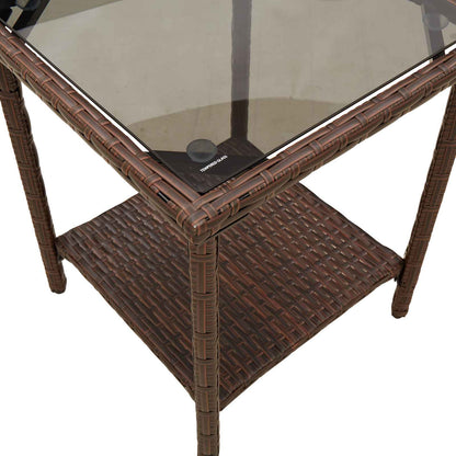 vidaXL Outdoor Sofa Set with Cushion 2 pcs Brown and Red Poly Rattan