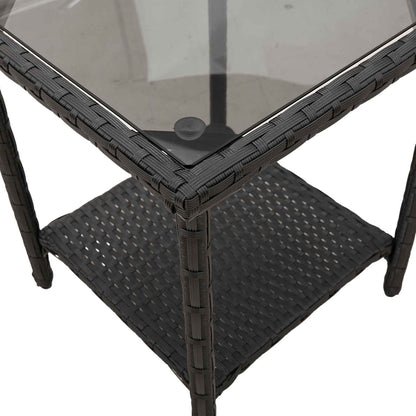 vidaXL Garden Sofa with Cushion 2 pcs Black and Turquoise Poly rattan