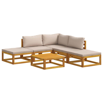 vidaXL Sofa Set 6 pcs Natural Solid Acacia Wood