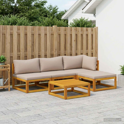 vidaXL Sofa Set 5 pcs Natural Solid Acacia Wood