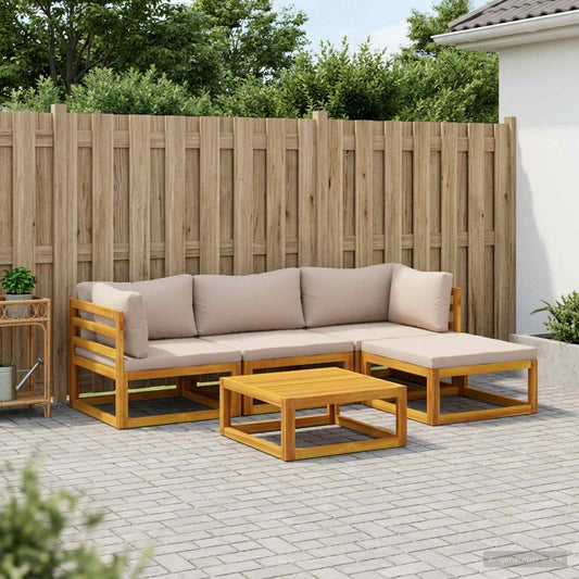 vidaXL Sofa Set 5 pcs Natural Solid Acacia Wood