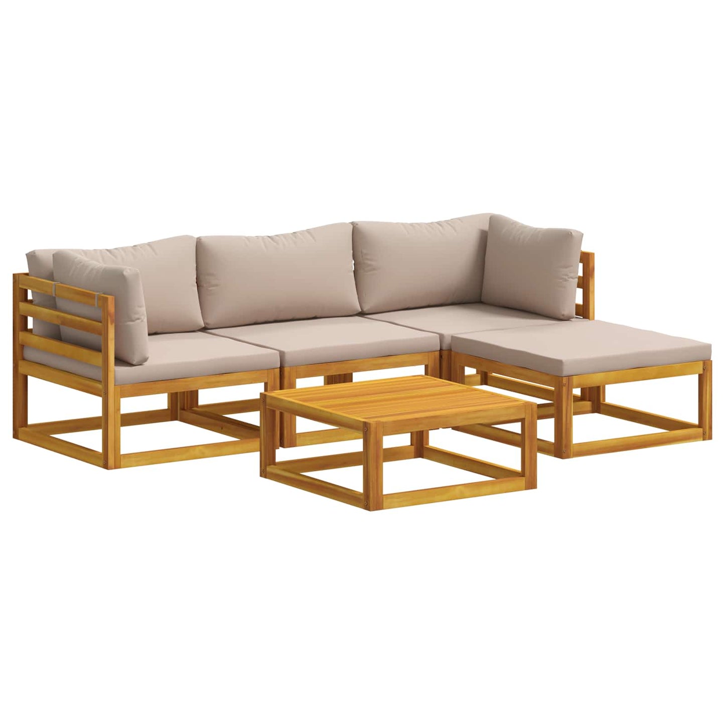 vidaXL Sofa Set 5 pcs Natural Solid Acacia Wood