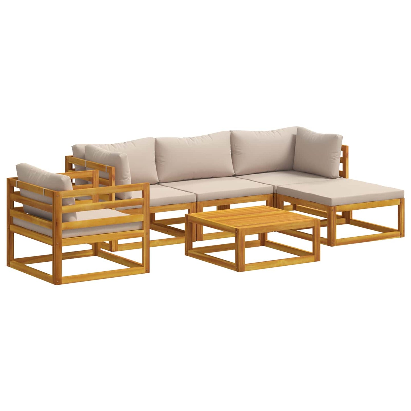 vidaXL Sofa Set 6 pcs Natural Solid Acacia Wood