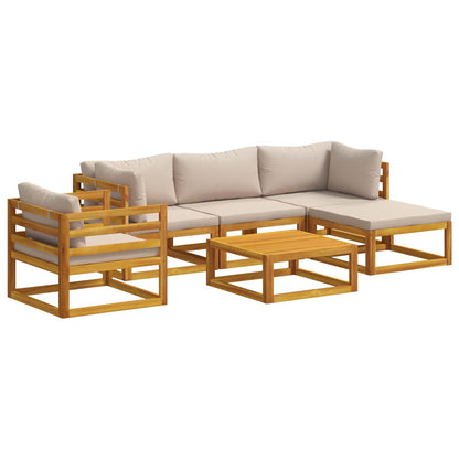 vidaXL Sofa Set 6 pcs Natural Solid Acacia Wood