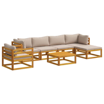 vidaXL Sofa Set 7 pcs Natural Solid Acacia Wood