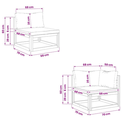 vidaXL Sofa Set 4 pcs Natural Solid Acacia Wood