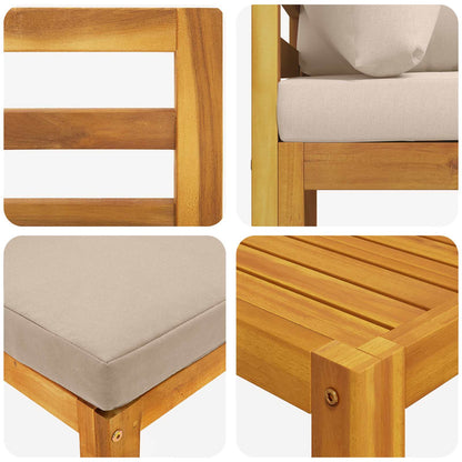 vidaXL 5 Piece Garden Lounge Set Modular Natural Solid Acacia Wood