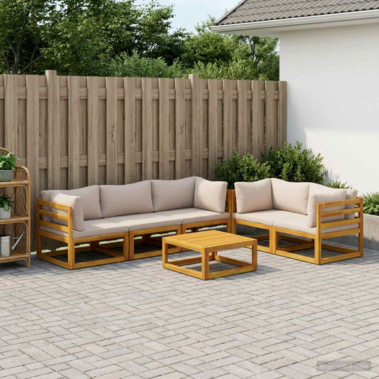 vidaXL Sofa Set 6 pcs Natural Solid Acacia Wood