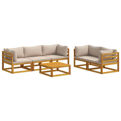 vidaXL Sofa Set 6 pcs Natural Solid Acacia Wood