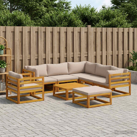 vidaXL Sofa Set 8 pcs Natural Solid Acacia Wood