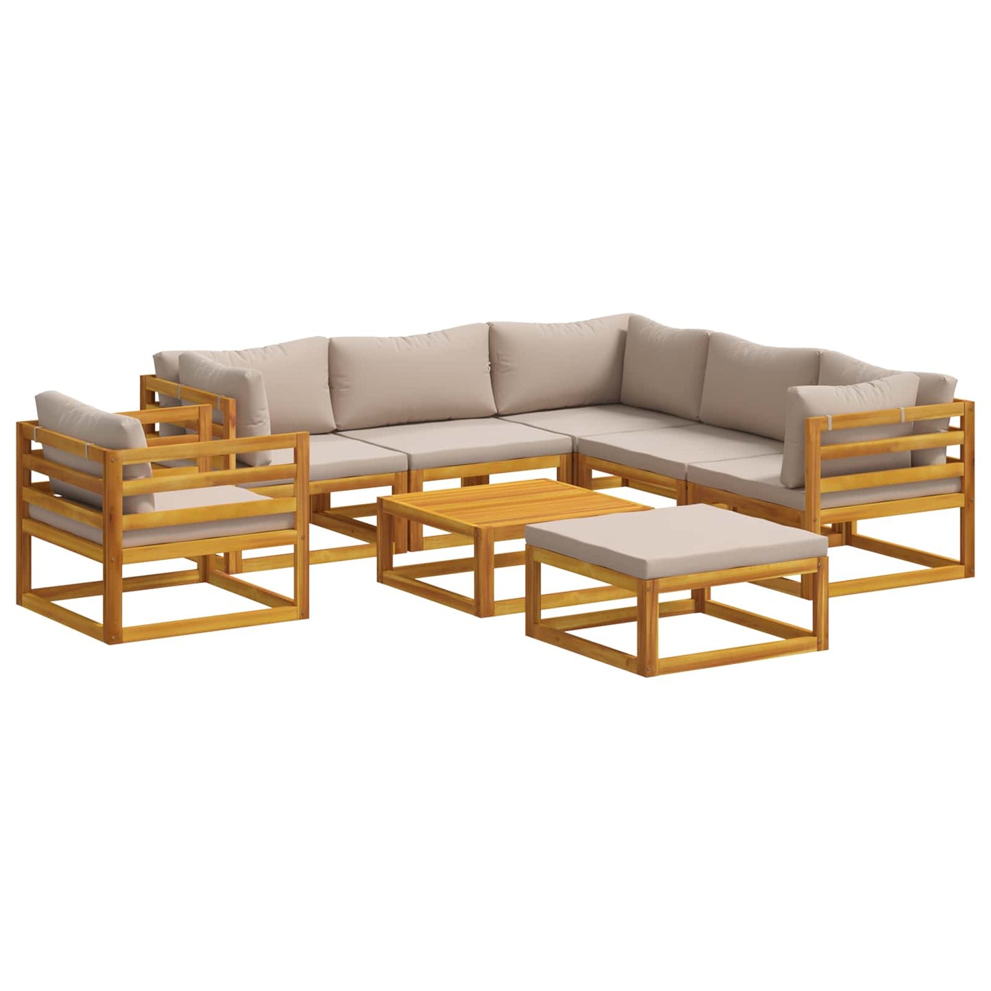vidaXL Sofa Set 8 pcs Natural Solid Acacia Wood