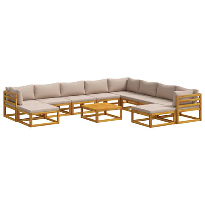 vidaXL Sofa Set 11 pcs Natural Solid Acacia Wood