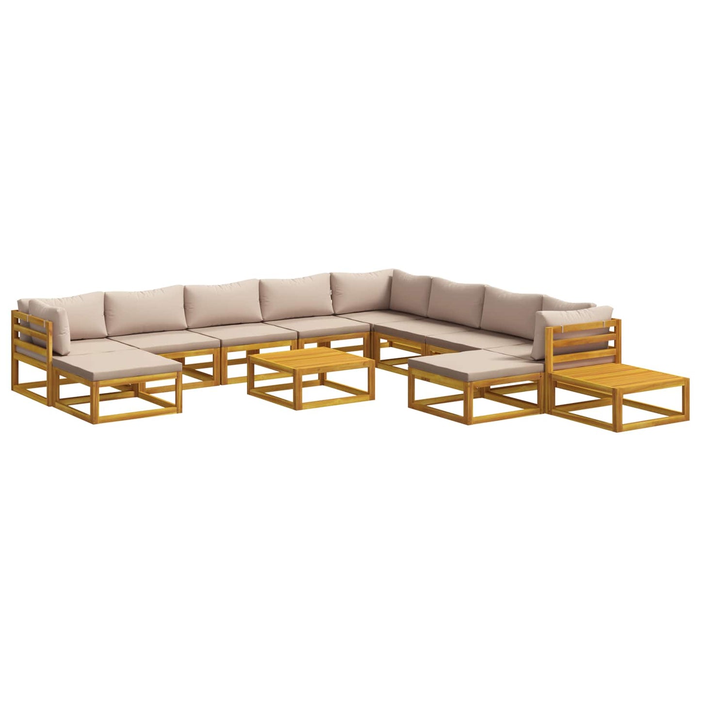 vidaXL Sofa Set 12 pcs Natural Solid Acacia Wood