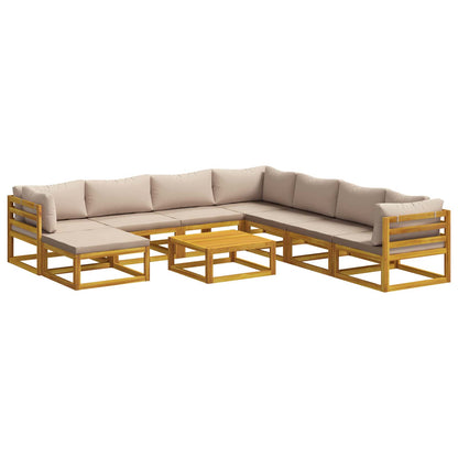 vidaXL Sofa Set 9 pcs Natural Solid Acacia Wood