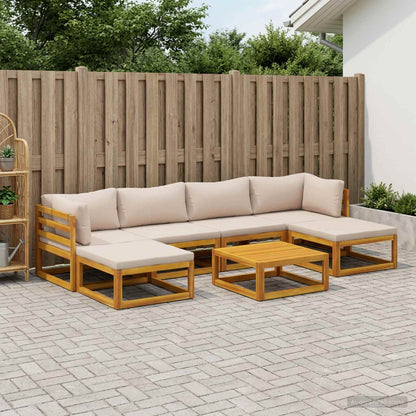 vidaXL Sofa Set 7 pcs Natural Solid Acacia Wood