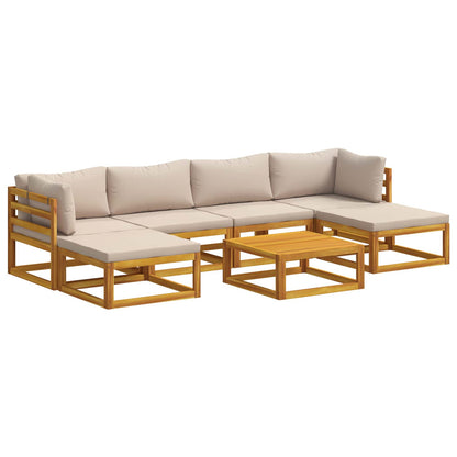 vidaXL Sofa Set 7 pcs Natural Solid Acacia Wood