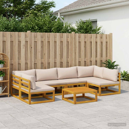 vidaXL Sofa Set 7 pcs Natural Solid Acacia Wood
