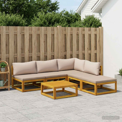 vidaXL Sofa Set 6 pcs Natural Solid Acacia Wood