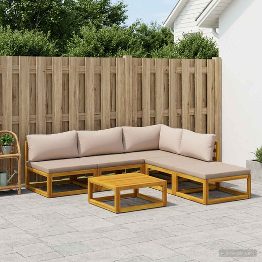 vidaXL Sofa Set 6 pcs Natural Solid Acacia Wood