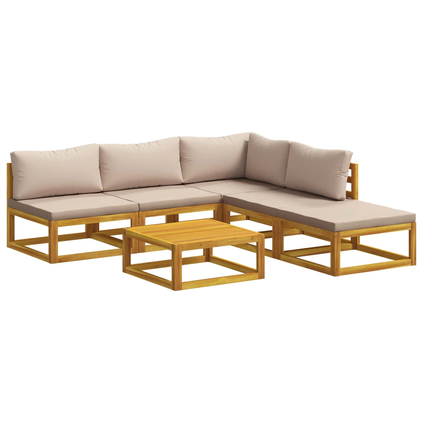 vidaXL Sofa Set 6 pcs Natural Solid Acacia Wood