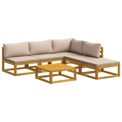 vidaXL Sofa Set 6 pcs Natural Solid Acacia Wood