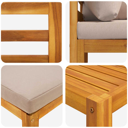vidaXL Sofa Set 6 pcs Natural Solid Acacia Wood