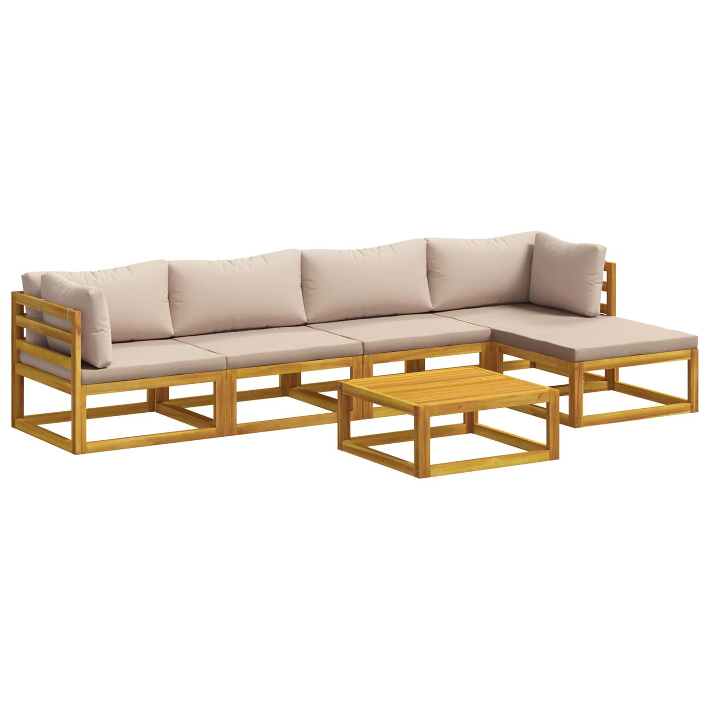 vidaXL Sofa Set 6 pcs Natural Solid Acacia Wood