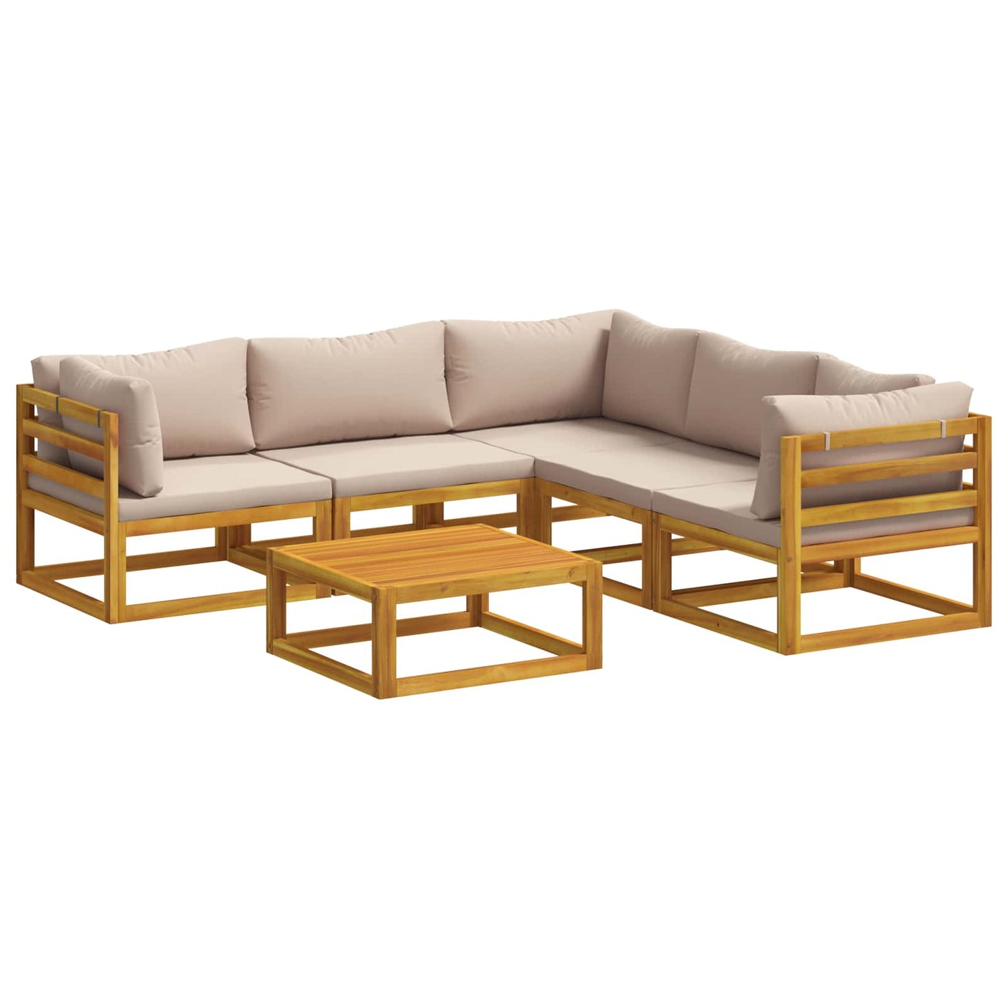 vidaXL Sofa Set 6 pcs Natural Solid Acacia Wood