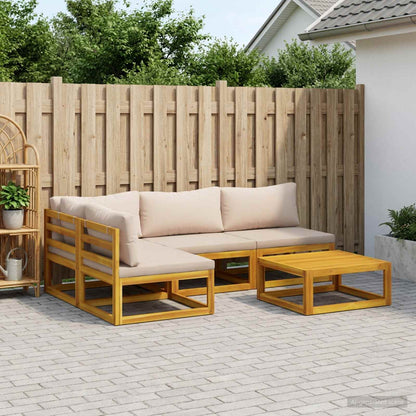 vidaXL Sofa Set 5 pcs Natural Solid Acacia Wood