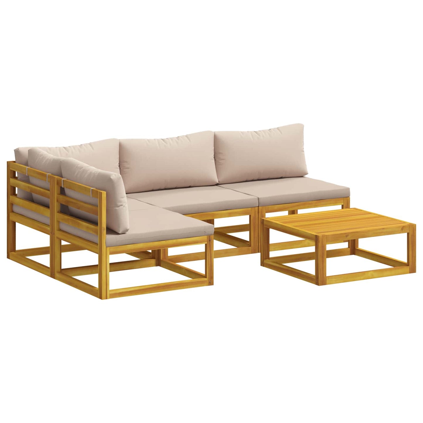 vidaXL Sofa Set 5 pcs Natural Solid Acacia Wood