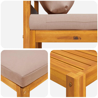 vidaXL Sofa Set 4 pcs Natural Solid Acacia Wood
