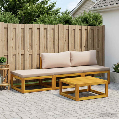 vidaXL Sofa Set 4 pcs Natural Solid Acacia Wood