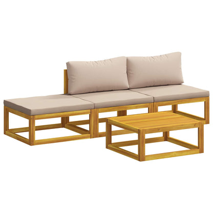 vidaXL Sofa Set 4 pcs Natural Solid Acacia Wood